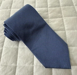 BROOKS BROTHERS 346 Mens Necktie Blue Geometric Pure Silk Career Office Preppy - Picture 1 of 9
