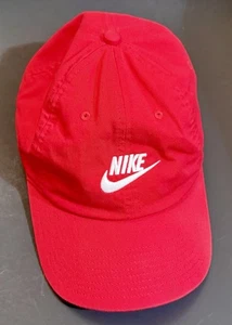 Nike Hat Club Cap Red w Embroidered Logo Strap M/L Unisex Unstructured Dad Hat - Picture 1 of 10