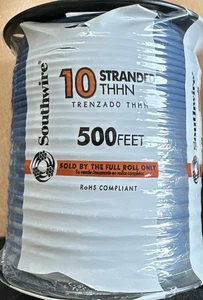 Southwire #10 Litze 500 Fuß isolierter Draht blau - Bild 1 von 1