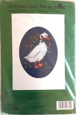 DMC Christmas Card Cross Stitch Kit K1330 Goosey Goosey Gander - New 8x8cm - Image 1 of 2