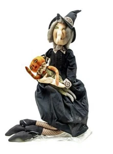 Joe Spencer - Marleigh Witch w/ Pumpkin Doll Gathered Traditions/Gallerie II - Picture 1 of 5