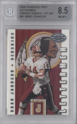 2000 Donruss Preferred QBC Lettermen /1000 Brad Johnson #LM91 BGS 8.5 - Image 1 of 2