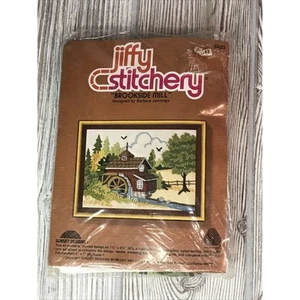 Jiffy Stitchery Kit Brookside Mill VTG 1980 Sunset Design #825 Stream NOS 5"x7” - Picture 1 of 3
