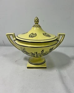 Tureen cubierto vintage Mottahedeh italiano amarillo y negro Toile Creil Ware ✅✅✅ - Imagen 1 de 7
