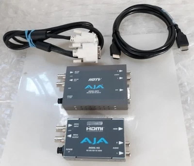 AJA Bundle HI5 HD-SDI/SDI To HDMI + HDP2 HD/SD-SDI TO DVI-D Converters NO AC - Image 1 of 3