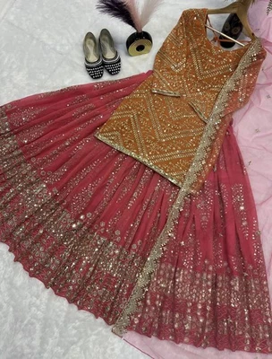 Orange And Pink Lehenga - Image 1 of 3