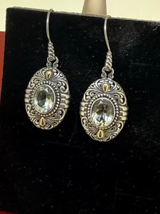 Robert Manse Sterling 925 Silver 18k Gold Dangling Earrings - Picture 1 of 8