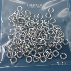 Conector de anillo de salto abierto 100 piezas plata esterlina sólida 3,3 mm calibre 21 0,7 mm #33108 - Imagen 1 de 2