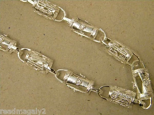 Para hombres XLG Plateado 30 pulgadas Pulgadas Largo Cadena Barril Dinero $ Eslabones Circonita cúbica 11 mm Ancho - Imagen 1 de 4