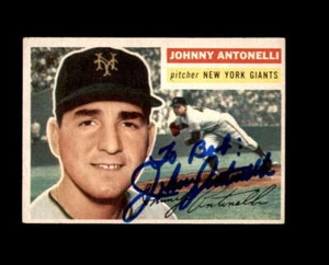 Johnny Antonelli Signed 1956 Topps New York Giants Autograph - Bild 1 von 2