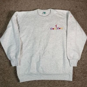 Vintage 90s #1 Mom Mom Embroidered Sweatshirt L Mother's Day Grandmacore USA - Picture 1 of 9