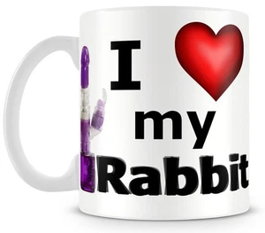 I Love Heart my Rabbit Mug joke fun sexy gift hen night - Picture 1 of 1