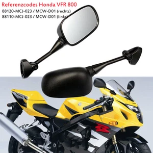 2x Motorrad Spiegel Lenkerendenspiegel Lenkerspiegel für Honda VFR800 2002-2008 - Picture 1 of 7