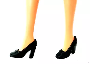 B067 - BARBIE 90s scarpe nere con tacco stile mocassino - Foto 1 di 3