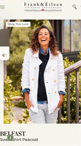 Women's Frank & Eileen Belfast Peacoat Jacket, Size M White - Picture 1 of 5