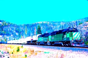 ORIGINAL KODACHROME SLIDE BURLINGTON NORTHERN GP40-2 #3041 PINNACLE 10/11/93 - Picture 1 of 1