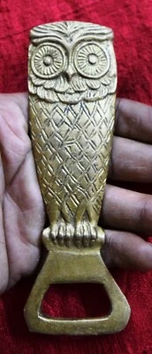 Brass Handmade Bottle Opener Owl Shaped Golden Finish Bird Theme Gift GM33 - Image 1 of 4
