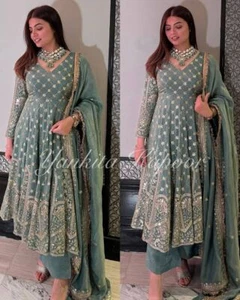 Anarkali Gown Pakistani Salwar Kameez Ready made Suits Wedding Party Bollywood L - Picture 1 of 6