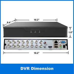 1PV DVR NVR 16 Channel 1080P HD TVI/CVI/AHD/Analog/IP Remote Monitor 3TB HDD - Picture 1 of 10