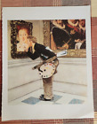 THE CRITIC (1955) ARTIST EXAMINING PAINTING by Norman Rockwell 15x11