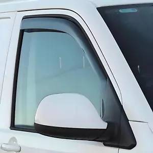 VW T5 T6 VAN Transporter Multivan 2003-onwards 2-pc Clips Black Wind Deflectors - Picture 1 of 11