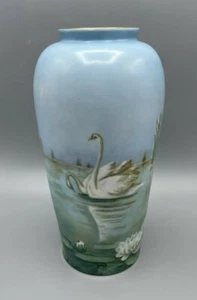 Z.S. & Co. Zeh, Scherzer & Co. Porzellan Vase mit Schwänen und Seerosen - Bild 1 von 10
