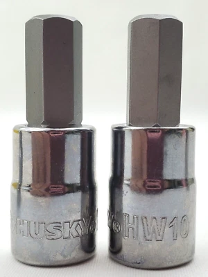 Lot of 2 Husky HW10 10 mm Hex Bit Sockets 3/8" Drive - Image 1 of 4