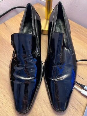 Rare Vintage Designer Gucci Mens Patent Leather Tuxedo Loafers Timeless Size 7.5 - Image 1 of 3