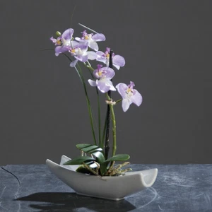 Künstliche Orchidee lavendel 27cm in Keramikschale Kunstblumen künstliche Blumen - Bild 1 von 1