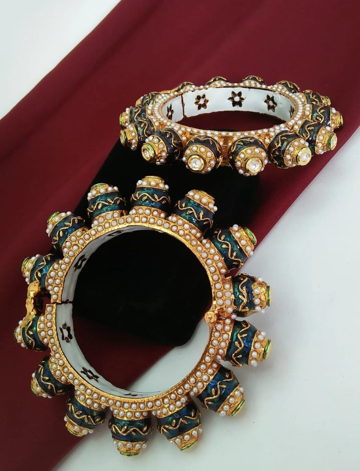 Indian Bollywood Ethnic Jewelry Gold Plated Bangles Bracelet Wedding Fashion Set - Image 1 of 1
