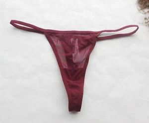 Women Sexy Thongs Solid Mesh T-back underwear High cut G-string Panties Red L - Picture 1 of 4