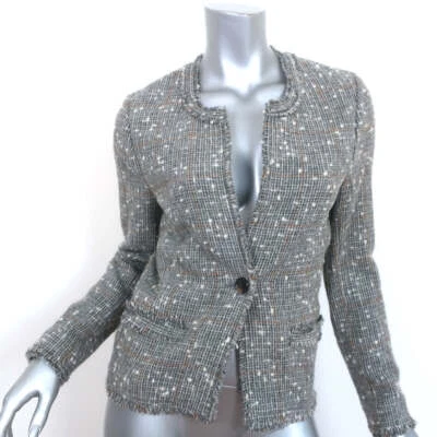 Blazer Isabel Marant Etoile Lyra Gris Cuadros Tweed Talla 36 Chaqueta de Un Botón Foto 1 de 4