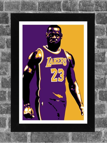 Los Angeles Lakers LeBron James Portrait Sports Print Art 11x17 Cover