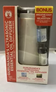 GuruNanda Tower Ultrasonic Essential Oil Diffuser Aromatherapy White w/ 2 Oils - Picture 1 of 7