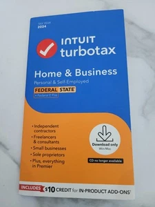 2024 TurboTax Home & Business Federal + State E-File Win Mac Code Emailed Deliv - Picture 1 of 2
