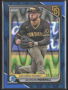 2024 BOWMAN CHROME JACKSON MERRILL BLUE LAVA REFRACTOR #D 47/150 - Picture 1 of 2