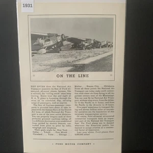Vintage 1931 Ford Motor Company On The Line Ad Advertisement - Picture 1 of 2