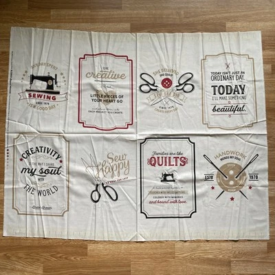 Blessed Beyond Measure Sew Creative Cream Cotton Quilting Fabric Panel 35x44" - Image 1 of 4
