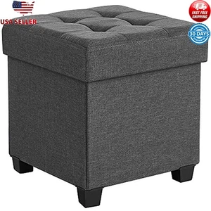 15 Inch Cube Storage Ottoman Seat Footrest Holds 660lb Versatile Home Organizer - Picture 1 of 5