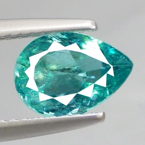 1.33 Ct Glamorous Pear (8 x 6) Natural Paraiba Neon Green Blue Apatite Gemstones - Picture 1 of 7