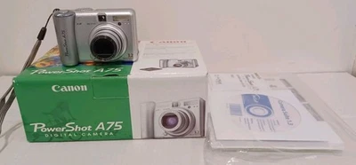CANON PowerShot A75 3.2MP Digital Camera Tested“Good Shape” No Memory Card - Image 1 of 4