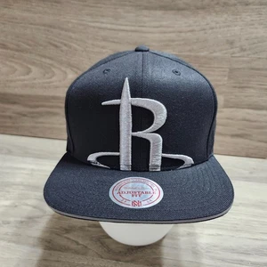 Mitchell & Ness Houston Rockets Mütze kurz geschnitten XL Logo schwarz verstellbar Druckknopflasche - Bild 1 von 7