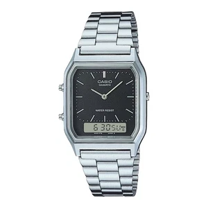 Casio Analogue & Digital Silver Stainless-Steel Watch - Picture 1 of 6
