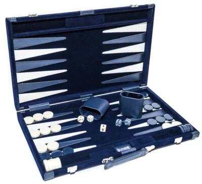 Designer Backgammon Set Blue With 2 Dice Cups Dice Doubling Cube Size 18" - Image 1 of 4