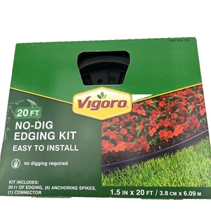 Vigoro 20 Ft. No-Dig Landscape Edging Kit  Black 1000 023 723 - Picture 1 of 6