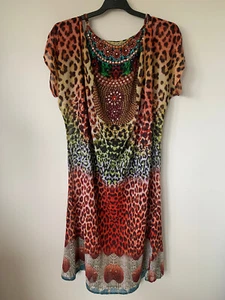 INDIA AMRIN BROTHERS CHIFFON OFF THE SHOULDER VINTAGE PRINT MAXI DRESS SIZE 14 - Picture 1 of 4