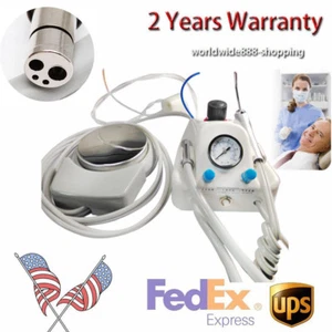 4-Hole Portable Dental Handpiece Compressor Turbine Unit 3 Way Air Water Syringe - Picture 1 of 11