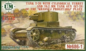 UniModel 1/72 T-26 With Cylindrical Turret & 76.2mm Gun (KT-28) - Picture 1 of 1