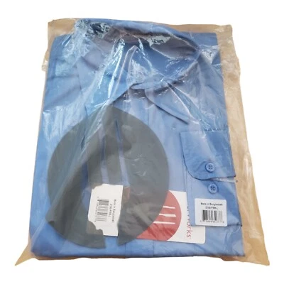 Chef Works Mens Long Sleeve Blue Shirt Large NEW - Image 1 of 3