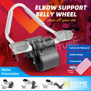 AB Roller Wheel Abdominal Machine Exerciser Home Gym Equipment Automatic Rebound - Picture 1 of 12